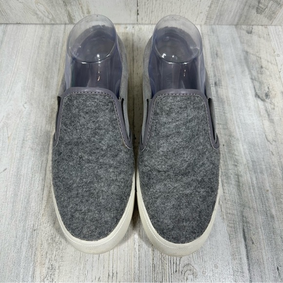 Vince Gray Suede and Wool Slip-On Sneakers  #700 - Picture 3 of 12